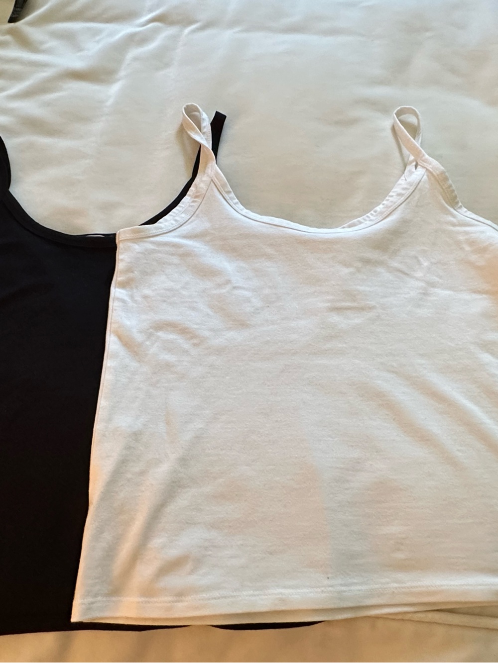 Women’s Black & White Cotton Cami Tank Top Duo